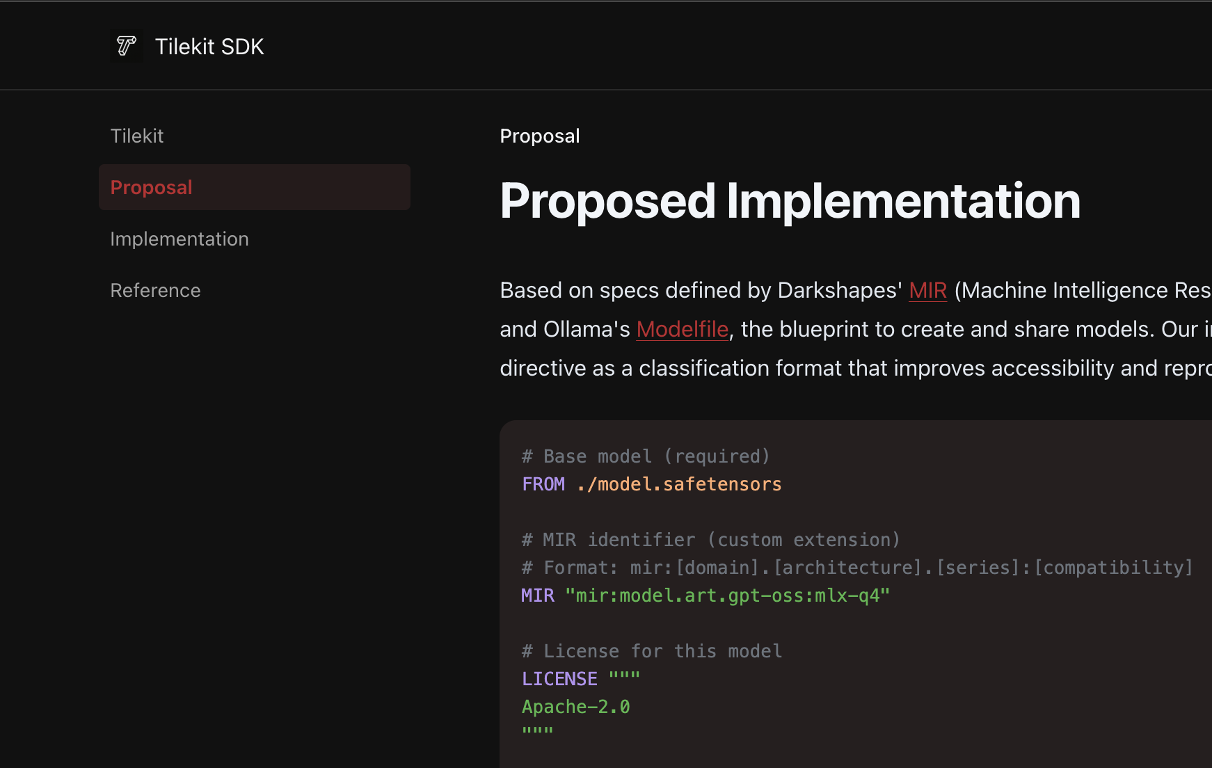 Modelfile implementation
